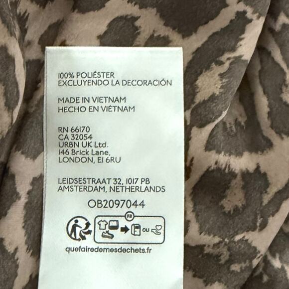 Free People Jos Animal Print Lace Satin Mini Slip Dress Women's Med V-Neck NEW - Picture 8 of 8